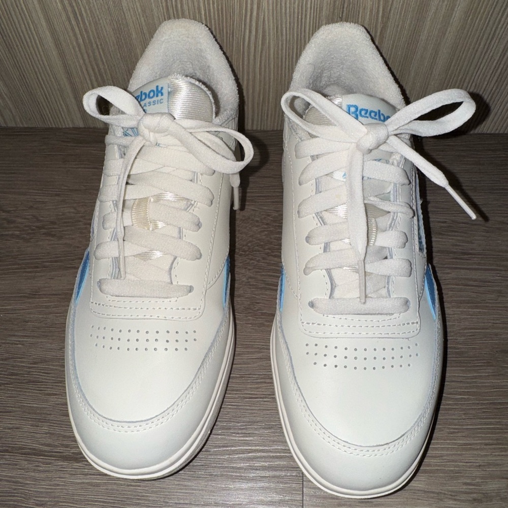 Reebok Classic White and Light Blue Shoes